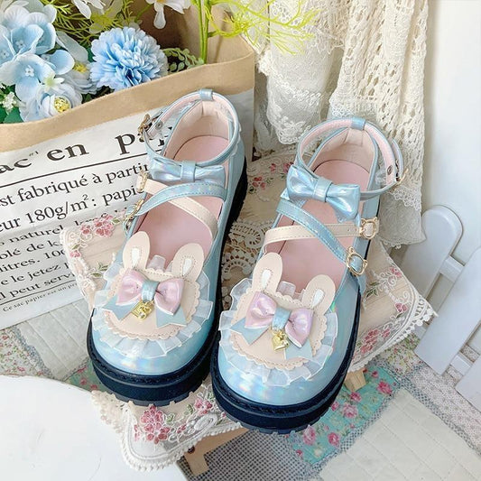 Holographic Bunny Flats Blue