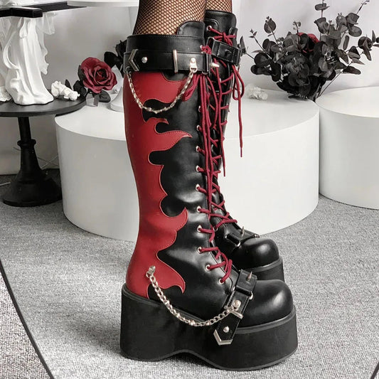 Inferno Platform Boots Red