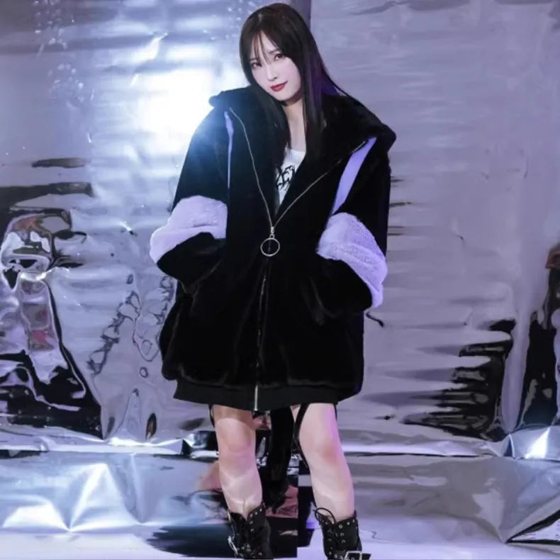 Jumbo Fluffy Pastel Goth Oversized Jacket