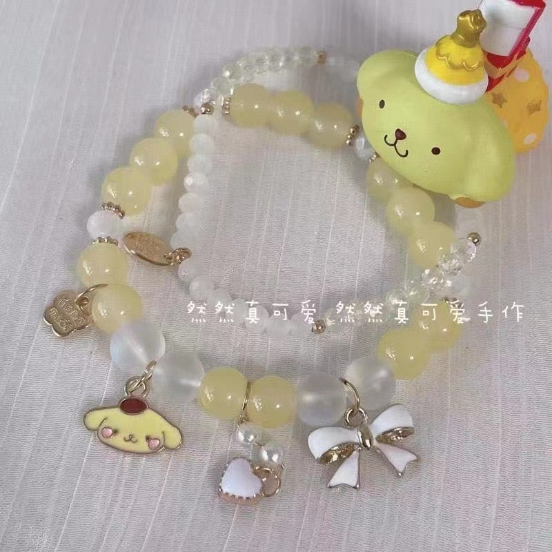 Kawaii Beaded Bracelets Yellow Dog