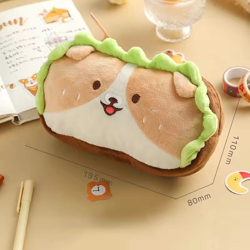 Kawaii Burger Dog Pencil Case