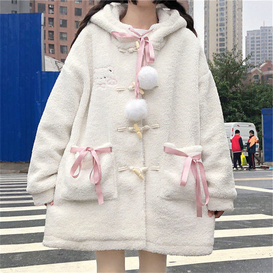Fuzzy Bear Winter Coat White