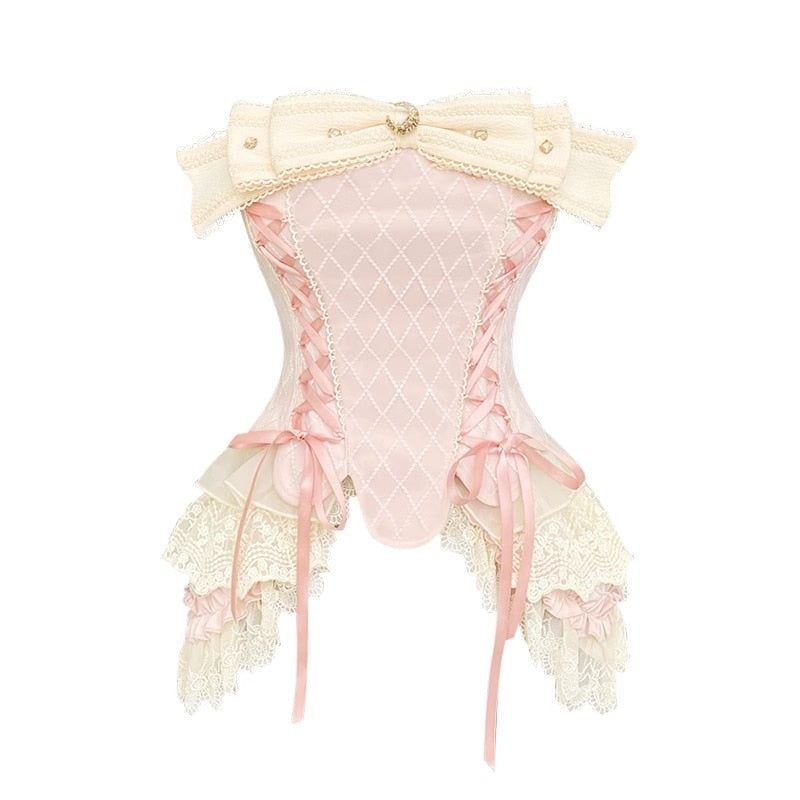 Victorian Ruffles & Lace Corset Skirt Set Corset