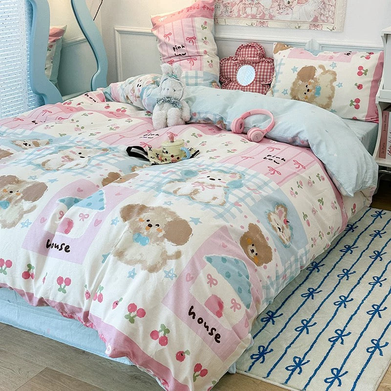 Kawaii Puppy Bedding Set