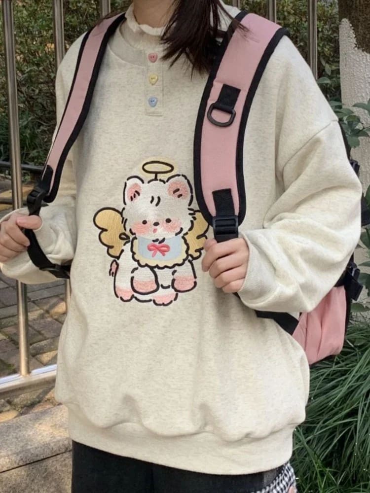 Fairy Kitten Crewneck White