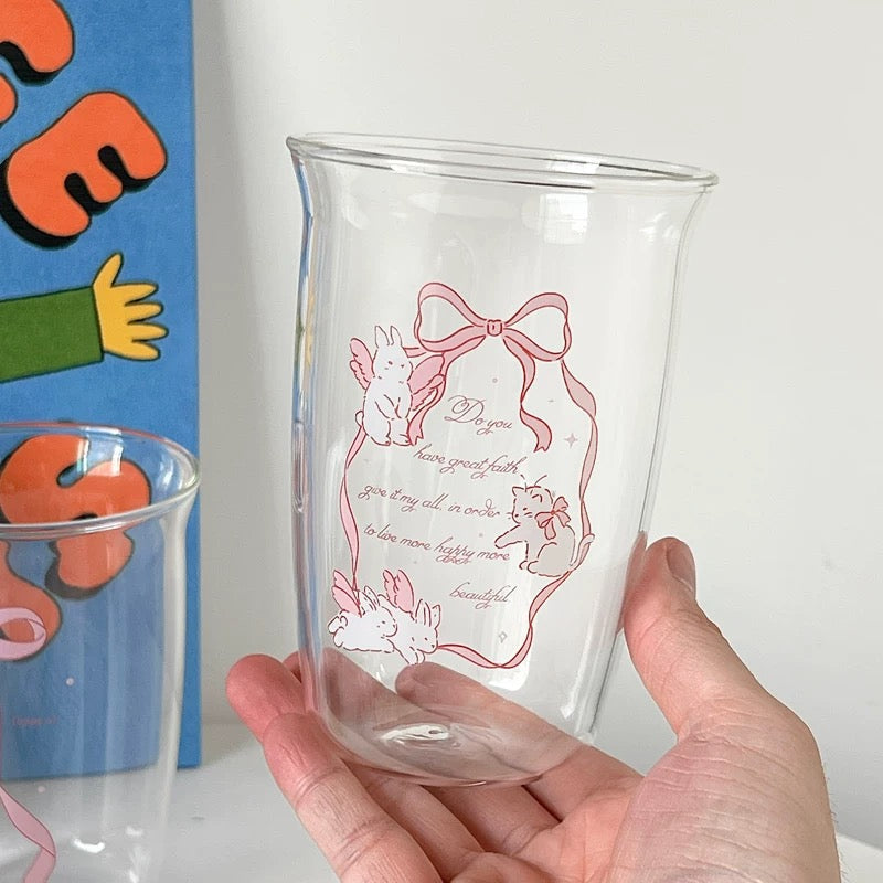 Korean Sweet Bow Glass Rabbit