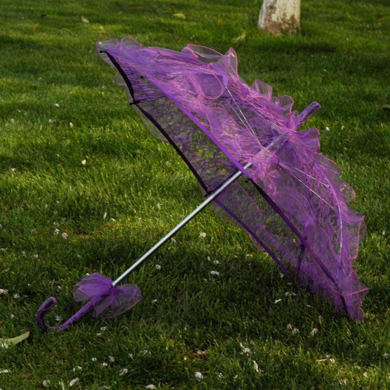 Lace Parasol Umbrella Purple 56x58cm