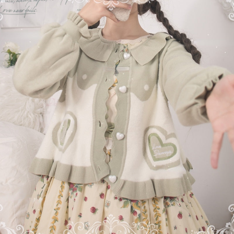 Melty Candy Knit Cardigan Green