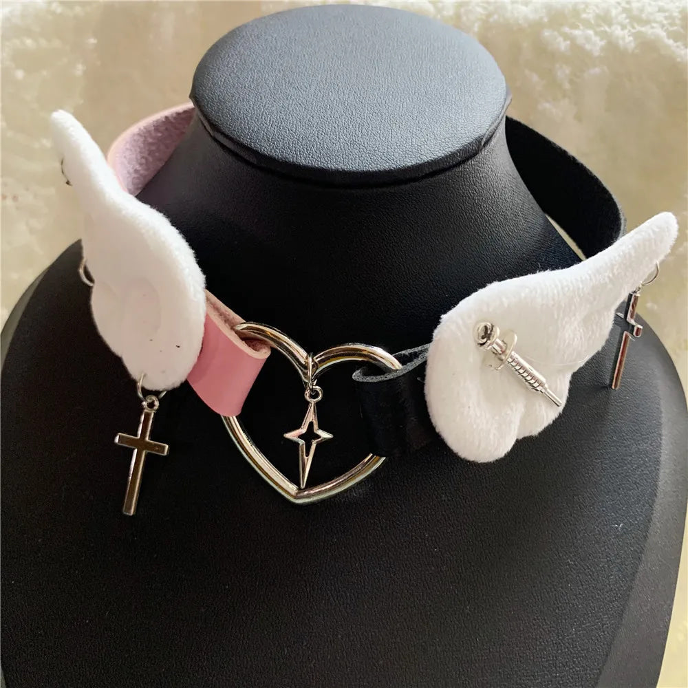 Menhera Lovecore Choker Pink & Black