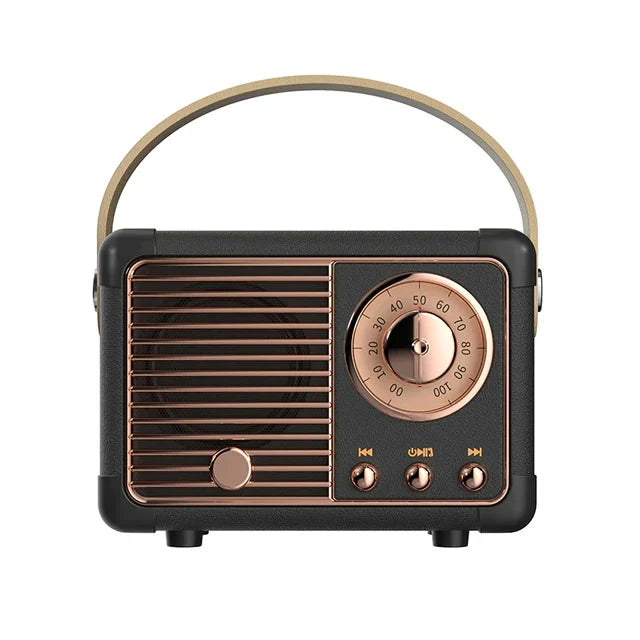 Retro Radio Bluetooth Speaker Black