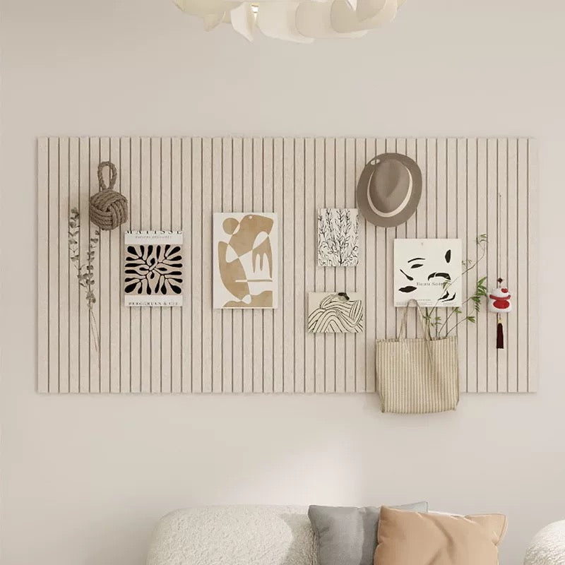 Minimalist Felt Slat Bulletin Board Beige