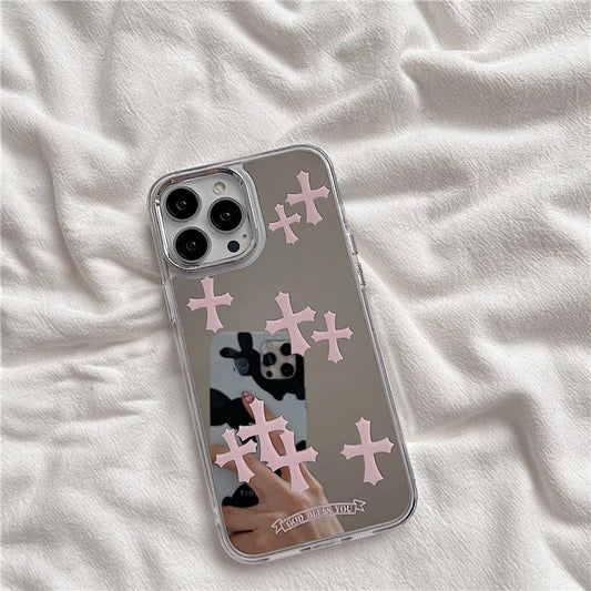 Pink Cross iPhone Case Pink