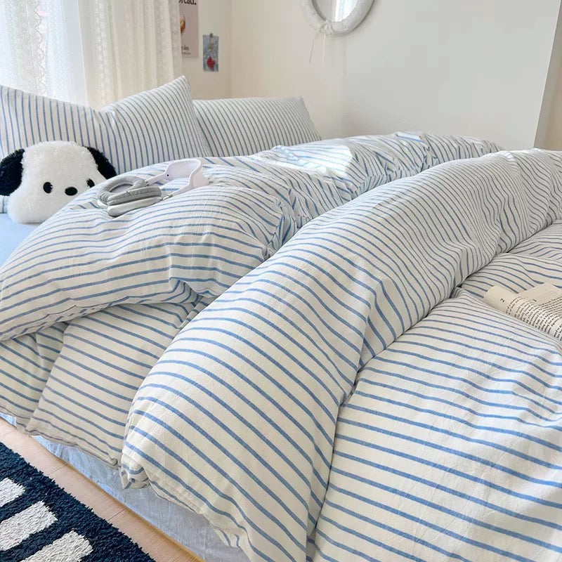 Pink Cozy Bedding Set Blue
