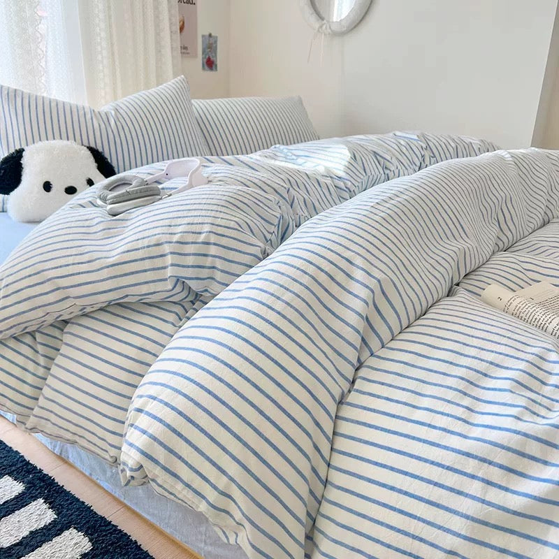 Pink Cozy Bedding Set Blue