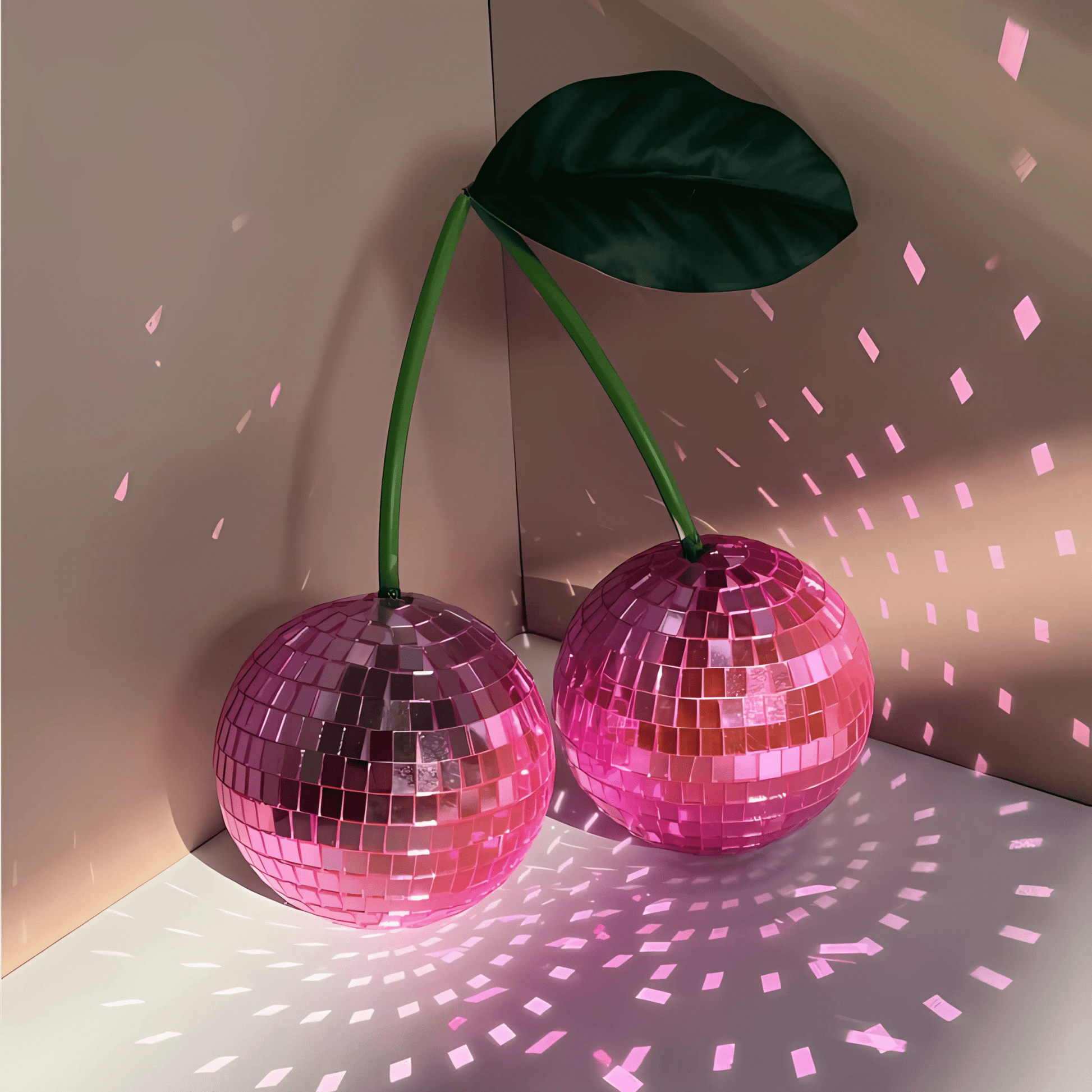 Pink Cherry Disco Ball Pink