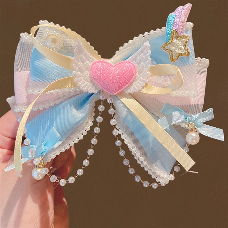 Pastel Decora Hair Bows Blue