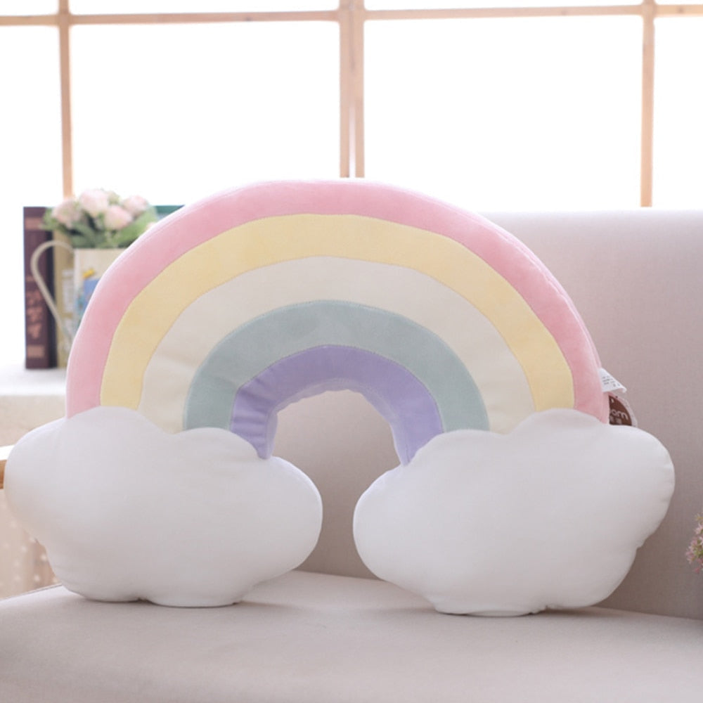 Pastel Rainbow Sky Throw Pillows