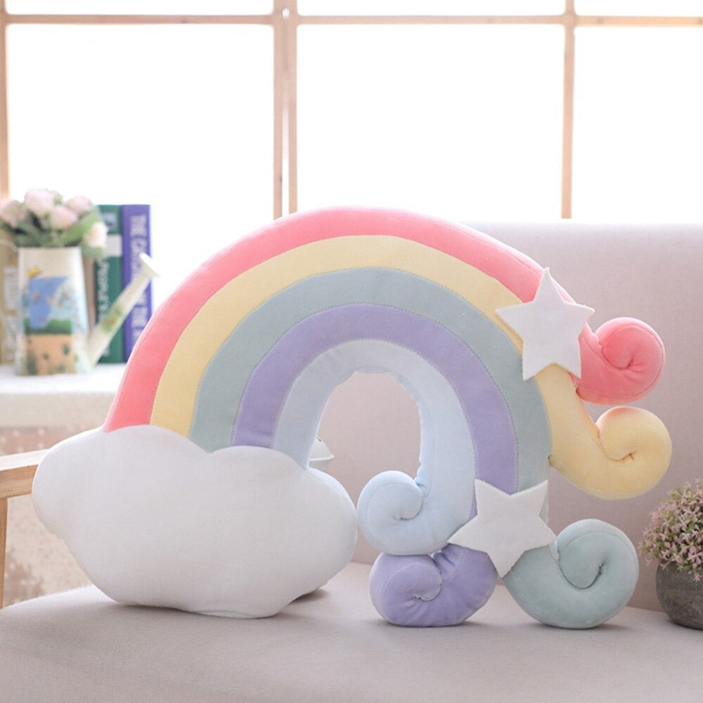 Pastel Rainbow Sky Throw Pillows