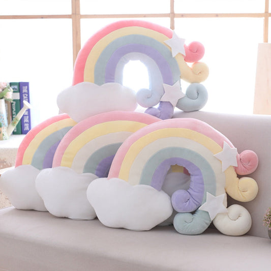 Pastel Rainbow Sky Throw Pillows
