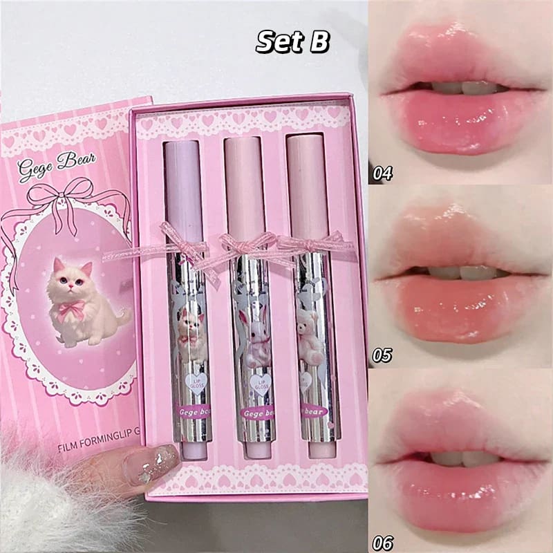 Pastel Teddy Long-Lasting Water-Gloss Lip Tint Set