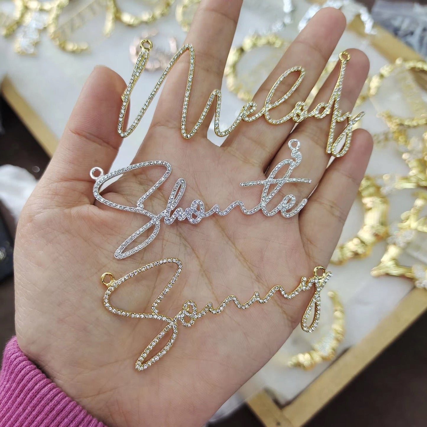 Custom Crystal Name Necklace