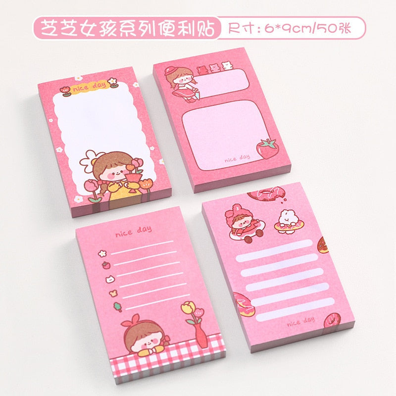 Pink Kawaii Stationery Sticky Notes