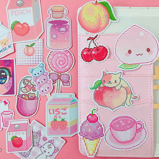 Pink Pixelated Laser Cut Sticker Pack