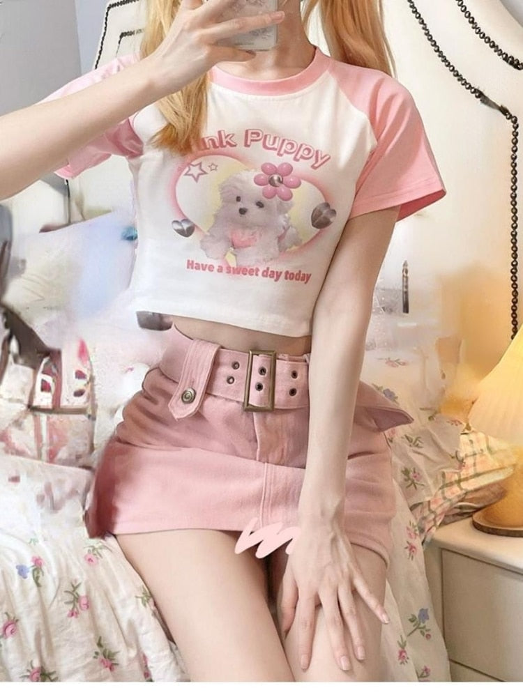 Pink Puppy Crop Top