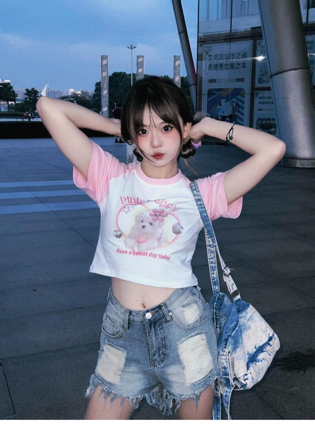 Pink Puppy Crop Top