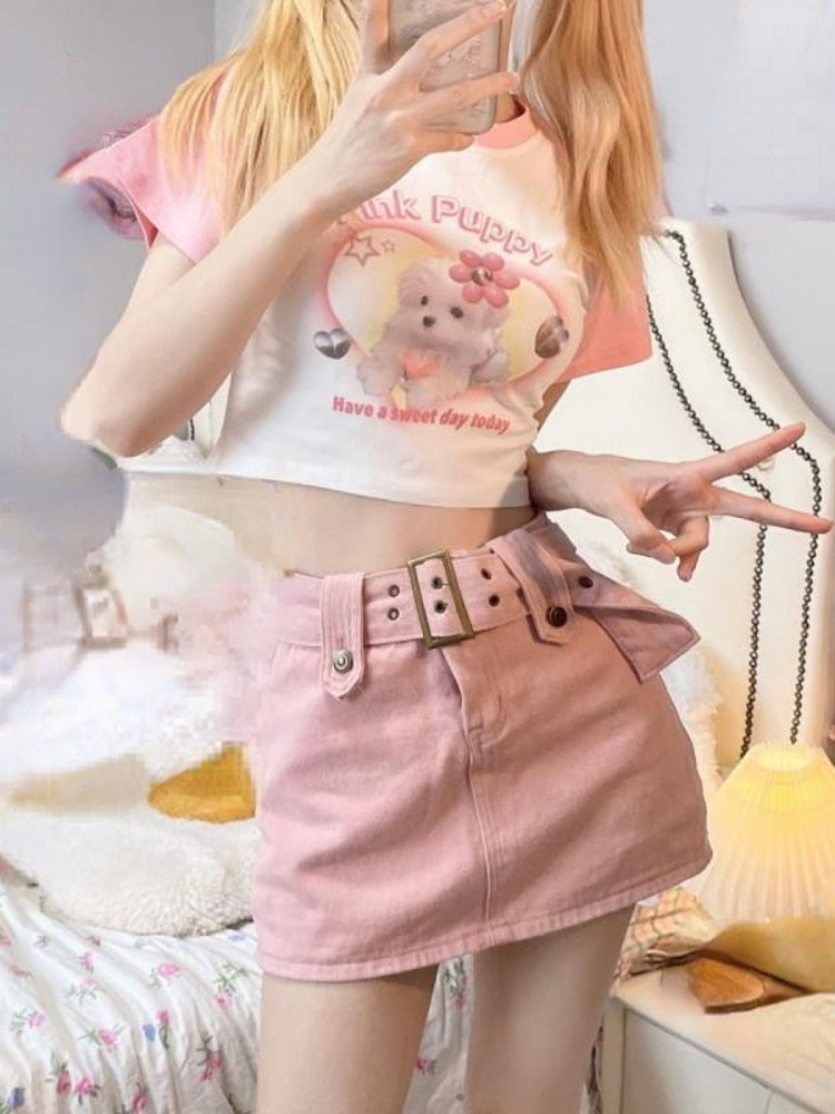 Pink Puppy Crop Top
