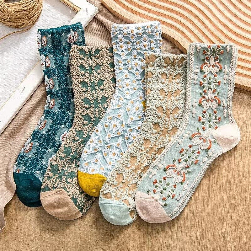 Pink Vintage Floral Sock Set