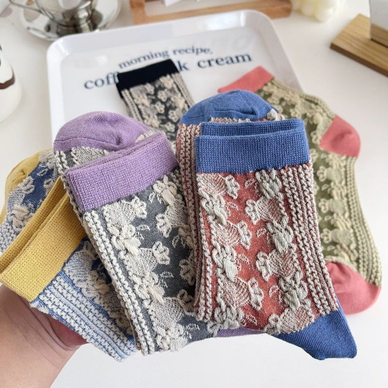 Pink Vintage Floral Sock Set
