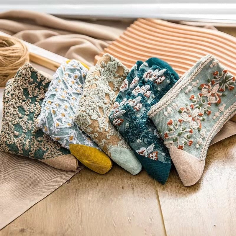 Pink Vintage Floral Sock Set