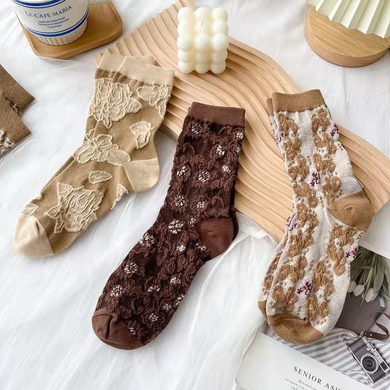 Pink Vintage Floral Sock Set