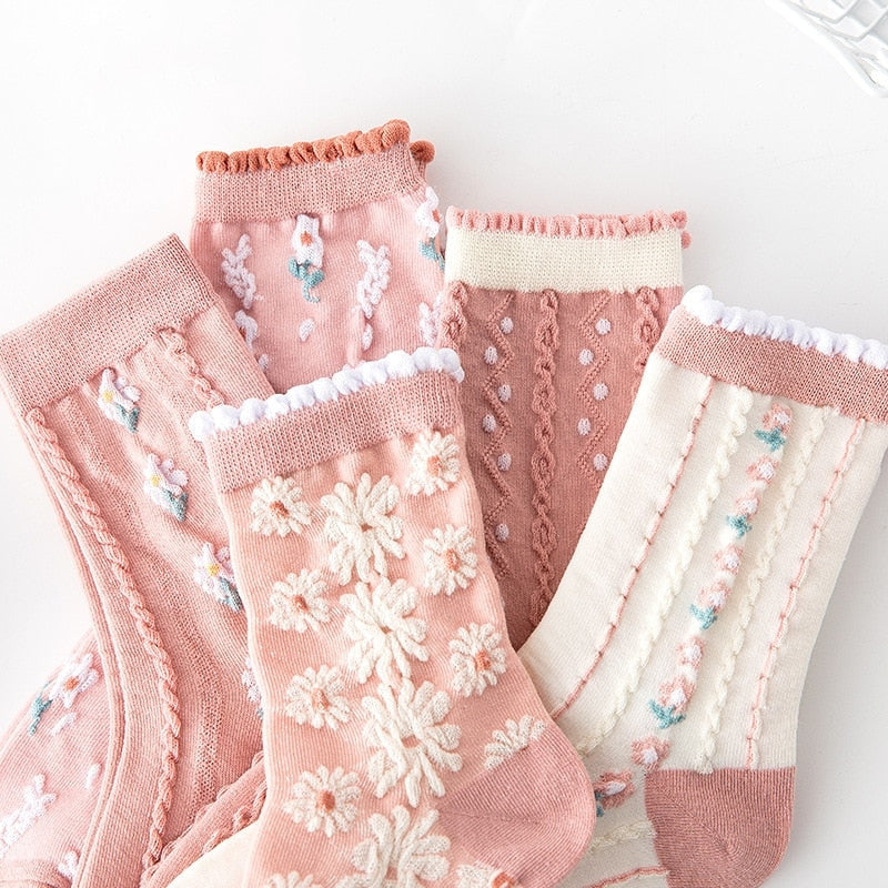 Pink Vintage Floral Sock Set