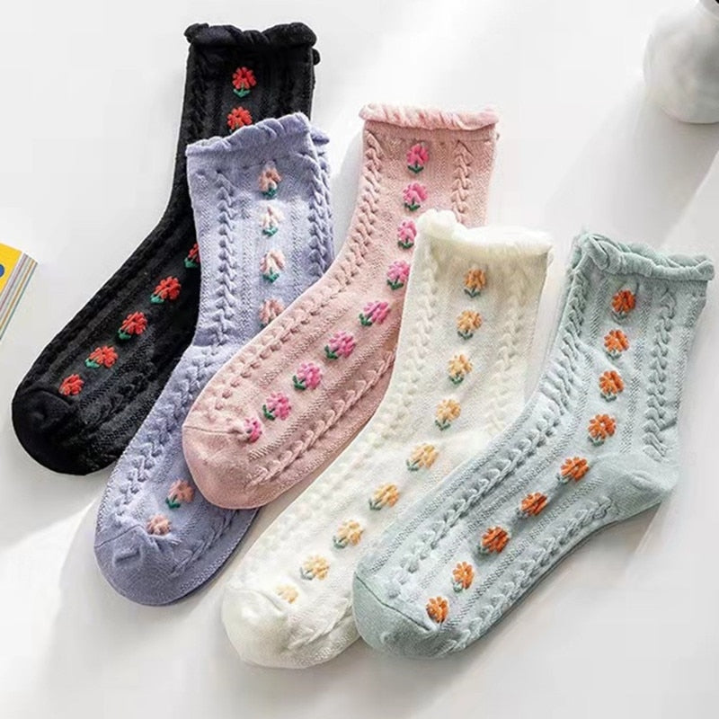Pink Vintage Floral Sock Set