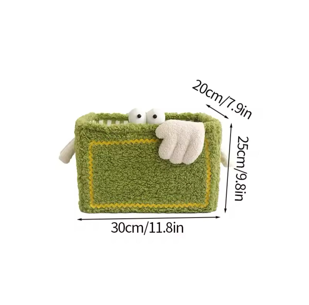 Cartoon Storage Basket Green S 30 x 25 x 20 cm (11.8 x 9.8 x 7.9 in)