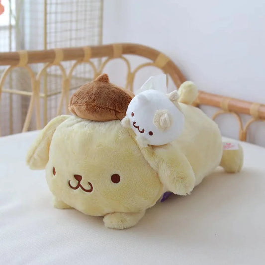 Yellow Puppy Plush Tissue Box