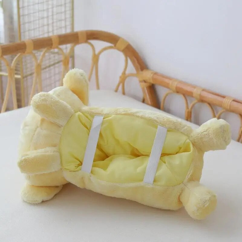 Yellow Puppy Plush Tissue Box