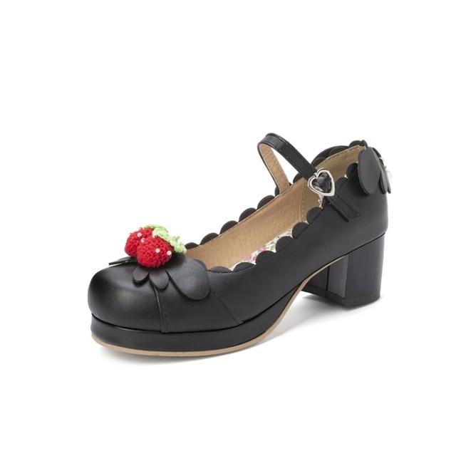 Berry Babe Mary Janes Black