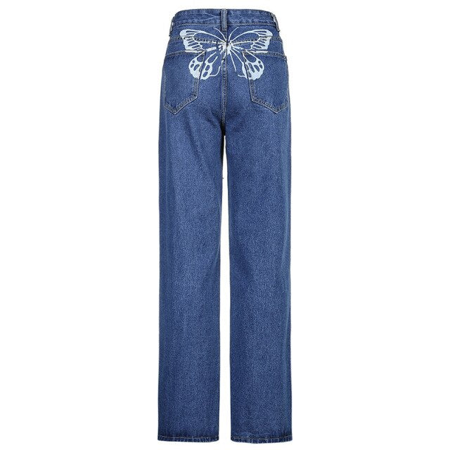 Butterfly High Waisted Jeans Blue United States