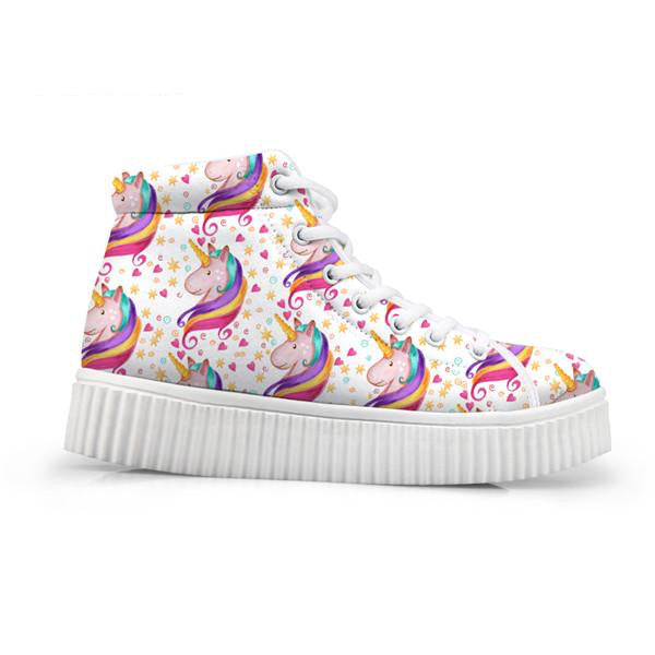 Unicorn Wedge High Tops Confetti Unicorn