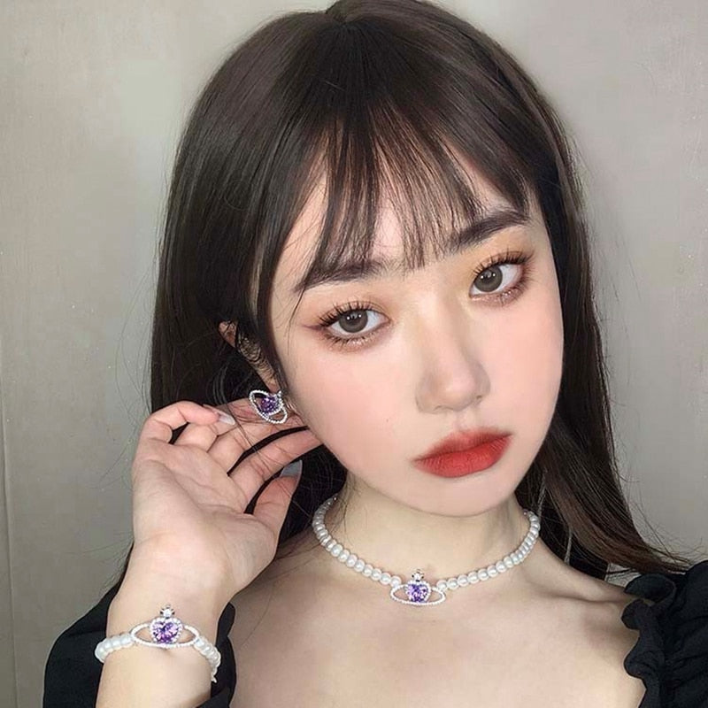 Purple Pearl Princess Jewelry Set
