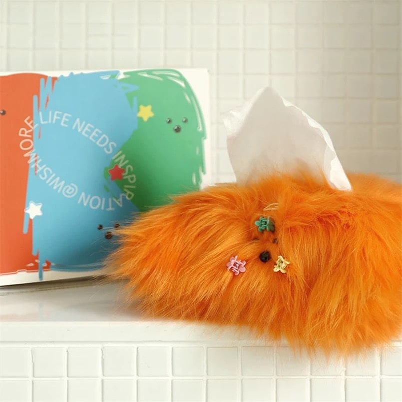 Dog Tissue Box Orange