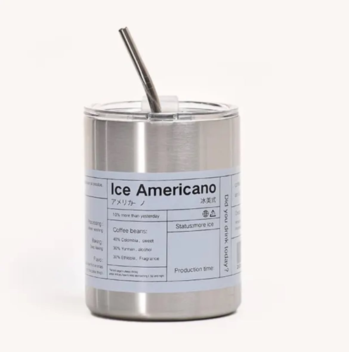 Coffee Tumbler Cup Steel Color