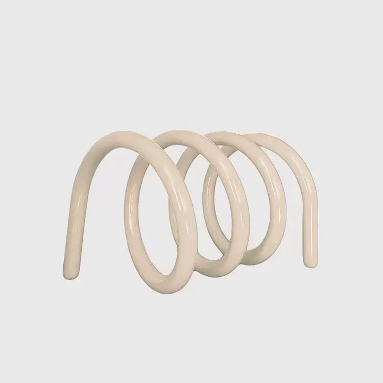 Modern Spring Metal Book Rack Beige
