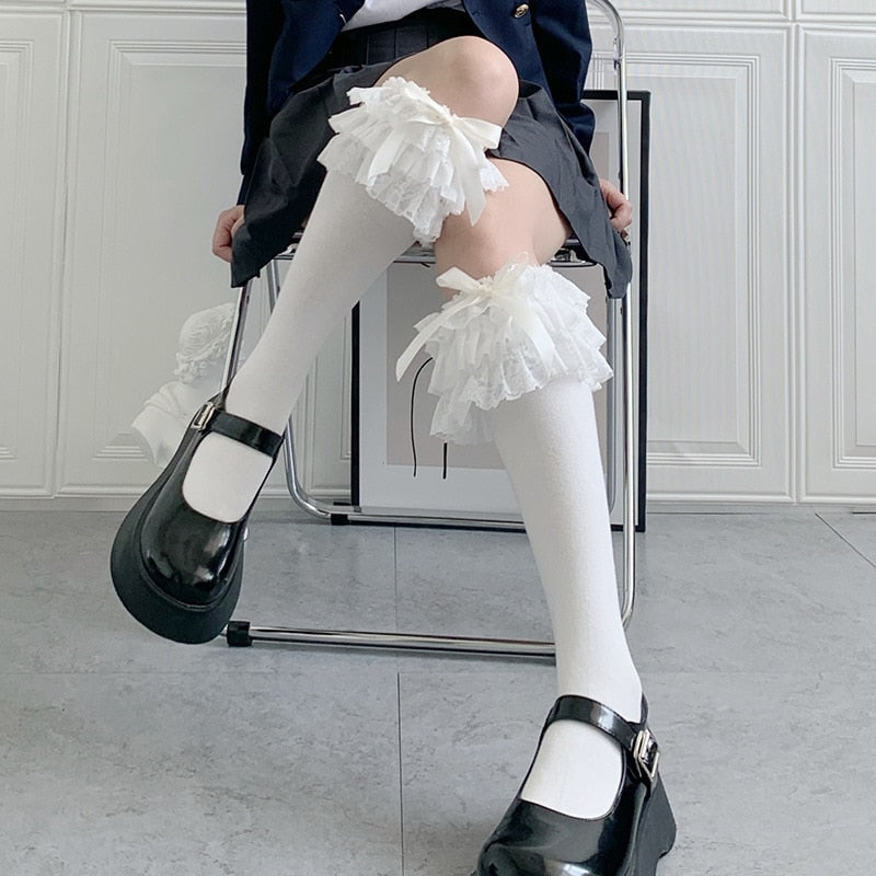 Ruffled Knee Socks