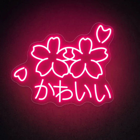 Sakura Flower Kawaii Neon Sign Pink Japanese 42cmX36cm