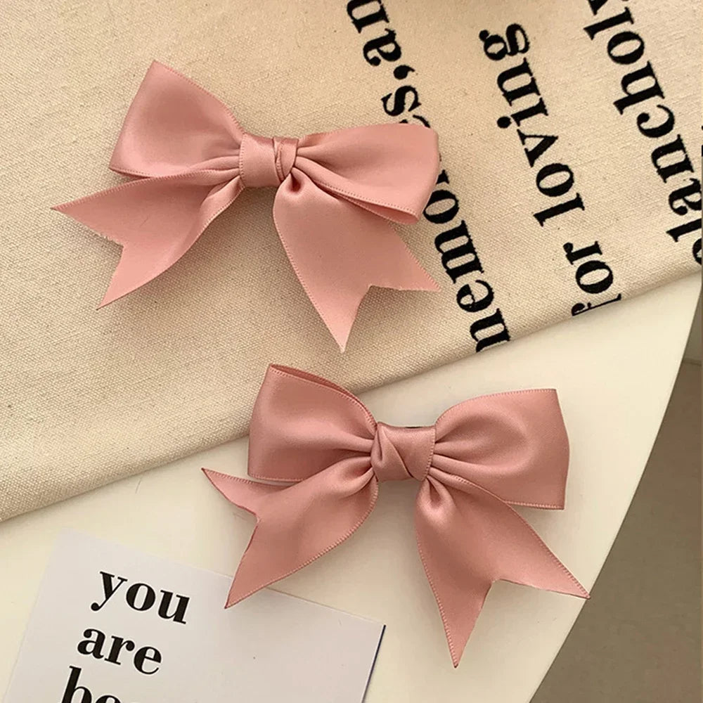 Silk Ribbon Bow Hair Clips