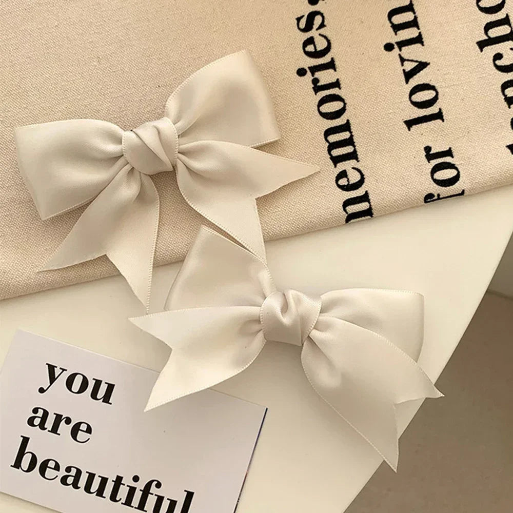 Silk Ribbon Bow Hair Clips